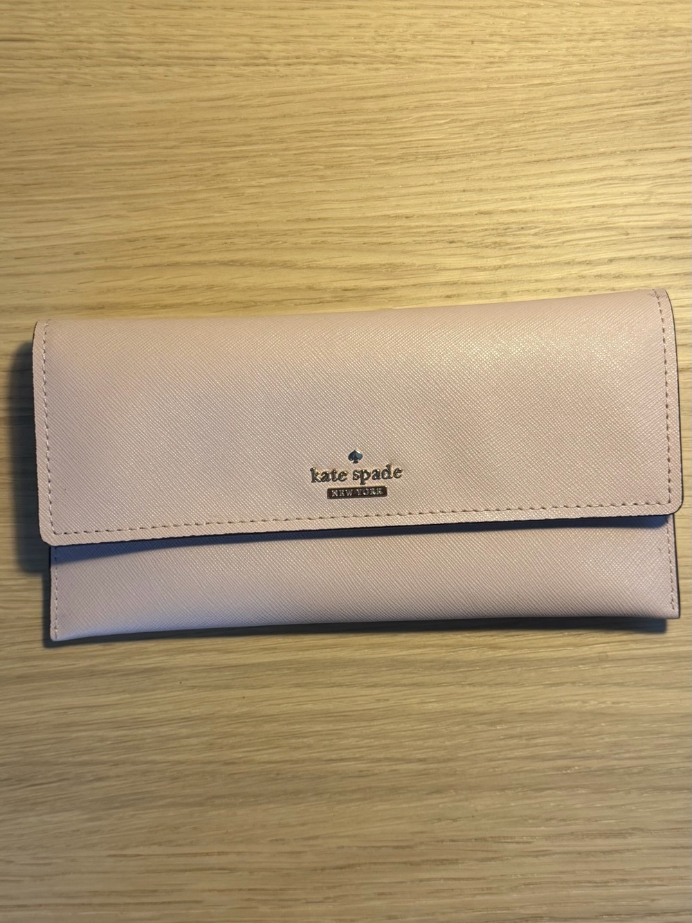 kate spade Light Pink Saffiano Leather Continental Wallet